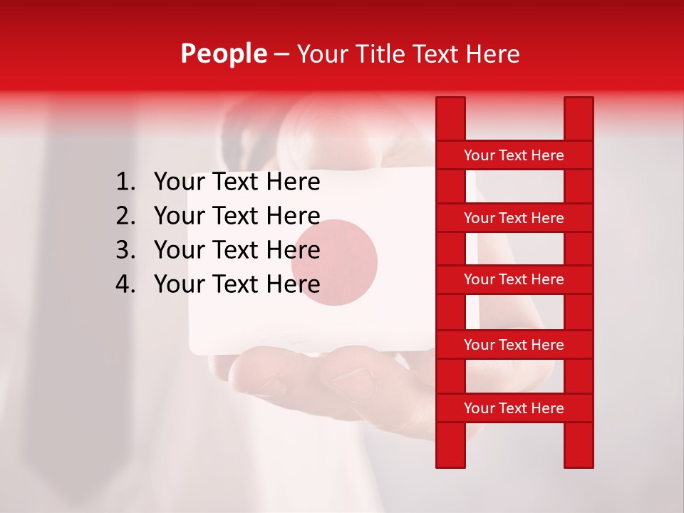 A Person Holding A Business Card With A Flag On It PowerPoint Template