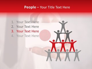 A Person Holding A Business Card With A Flag On It PowerPoint Template