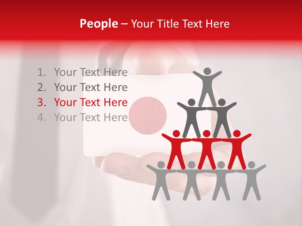 A Person Holding A Business Card With A Flag On It PowerPoint Template