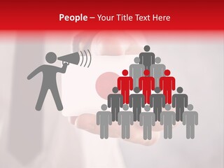 A Person Holding A Business Card With A Flag On It PowerPoint Template