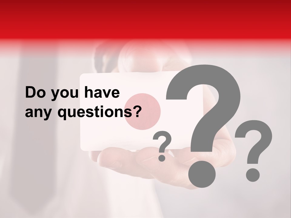 A Person Holding A Business Card With A Flag On It PowerPoint Template