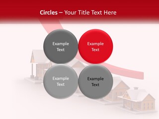 A Row Of Houses With A Red Arrow Going Up PowerPoint Template