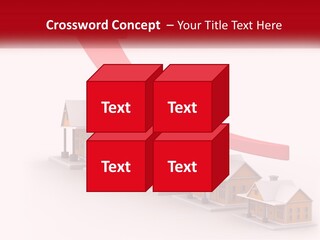 A Row Of Houses With A Red Arrow Going Up PowerPoint Template