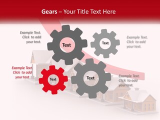A Row Of Houses With A Red Arrow Going Up PowerPoint Template