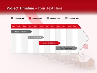 A Row Of Houses With A Red Arrow Going Up PowerPoint Template