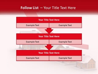 A Row Of Houses With A Red Arrow Going Up PowerPoint Template