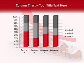 A Row Of Houses With A Red Arrow Going Up PowerPoint Template