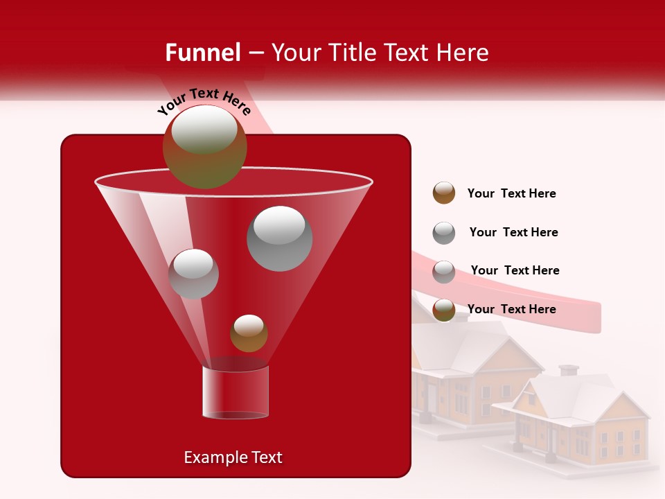 A Row Of Houses With A Red Arrow Going Up PowerPoint Template