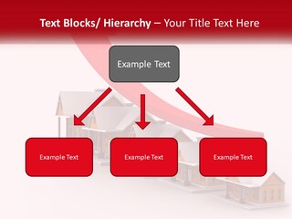 A Row Of Houses With A Red Arrow Going Up PowerPoint Template