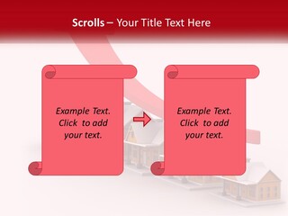 A Row Of Houses With A Red Arrow Going Up PowerPoint Template
