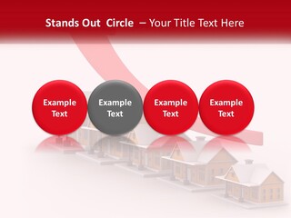 A Row Of Houses With A Red Arrow Going Up PowerPoint Template