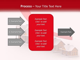 A Row Of Houses With A Red Arrow Going Up PowerPoint Template