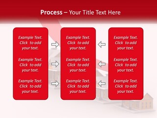 A Row Of Houses With A Red Arrow Going Up PowerPoint Template