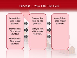 A Row Of Houses With A Red Arrow Going Up PowerPoint Template