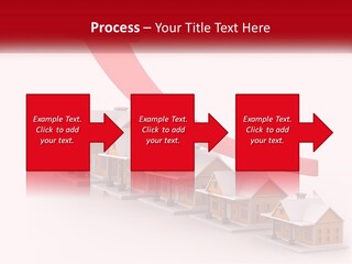 A Row Of Houses With A Red Arrow Going Up PowerPoint Template