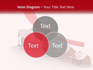 A Row Of Houses With A Red Arrow Going Up PowerPoint Template