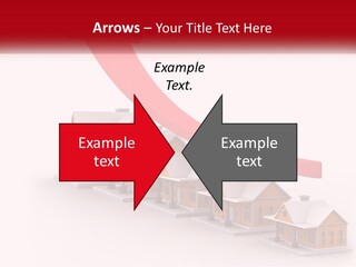 A Row Of Houses With A Red Arrow Going Up PowerPoint Template