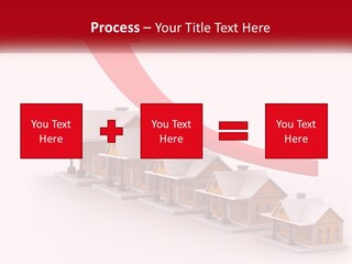 A Row Of Houses With A Red Arrow Going Up PowerPoint Template