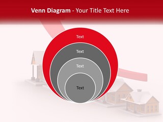 A Row Of Houses With A Red Arrow Going Up PowerPoint Template