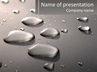 A Group Of Drops Of Water On A Surface PowerPoint Template
