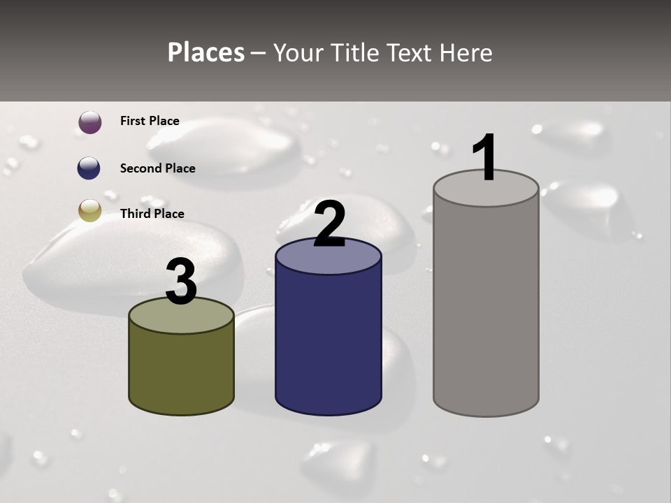 A Group Of Drops Of Water On A Surface PowerPoint Template