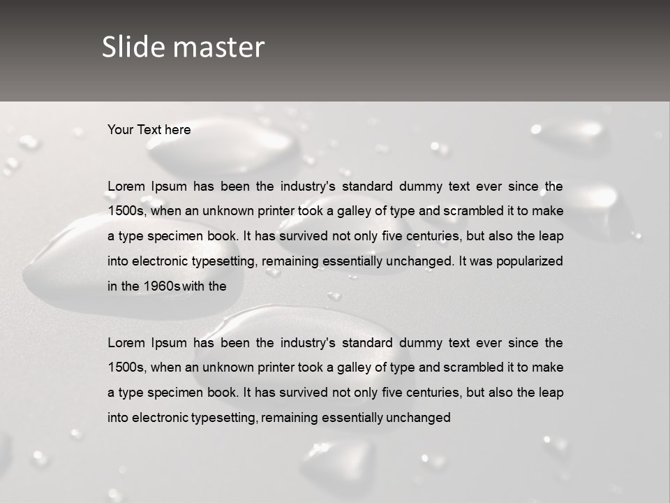 A Group Of Drops Of Water On A Surface PowerPoint Template