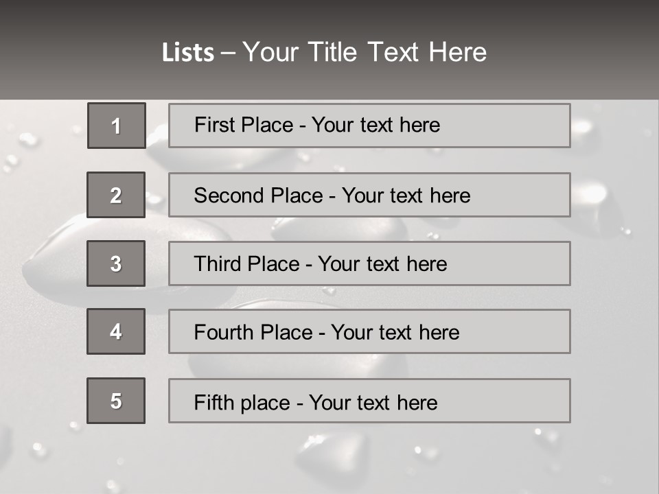 A Group Of Drops Of Water On A Surface PowerPoint Template