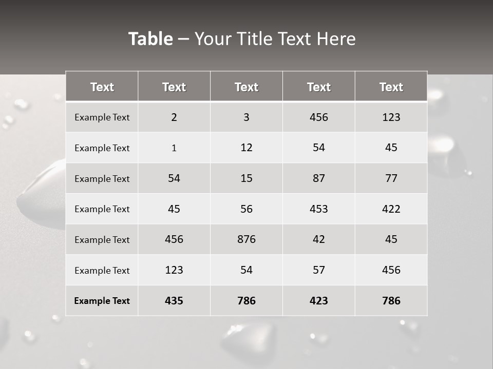 A Group Of Drops Of Water On A Surface PowerPoint Template