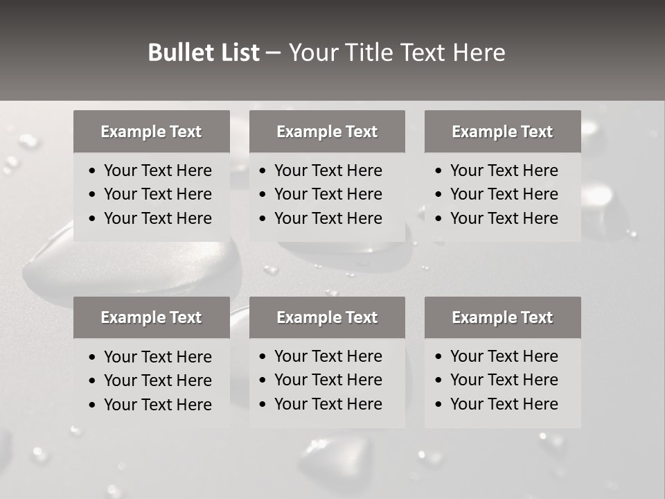 A Group Of Drops Of Water On A Surface PowerPoint Template