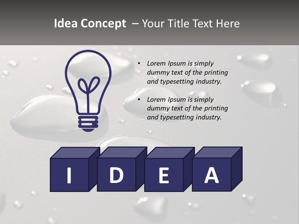 A Group Of Drops Of Water On A Surface PowerPoint Template