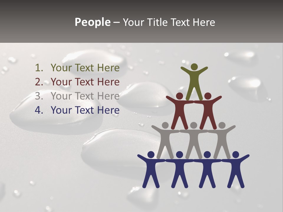 A Group Of Drops Of Water On A Surface PowerPoint Template