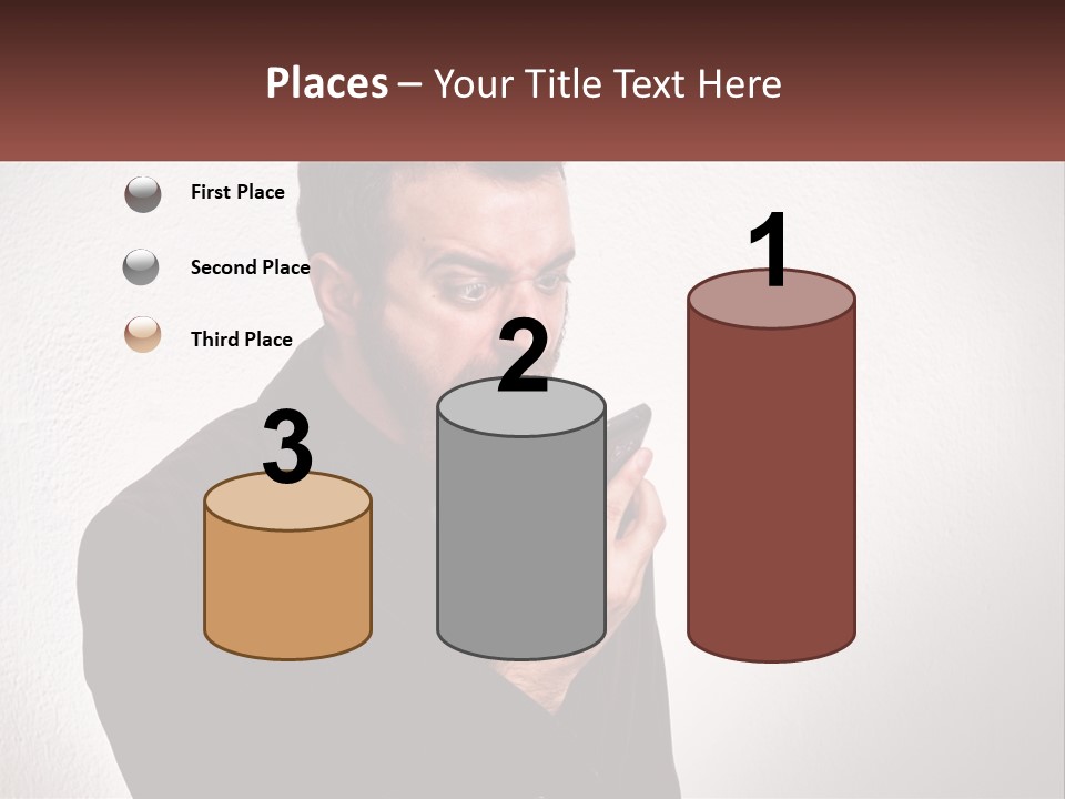 A Man Holding A Cell Phone In His Hand PowerPoint Template