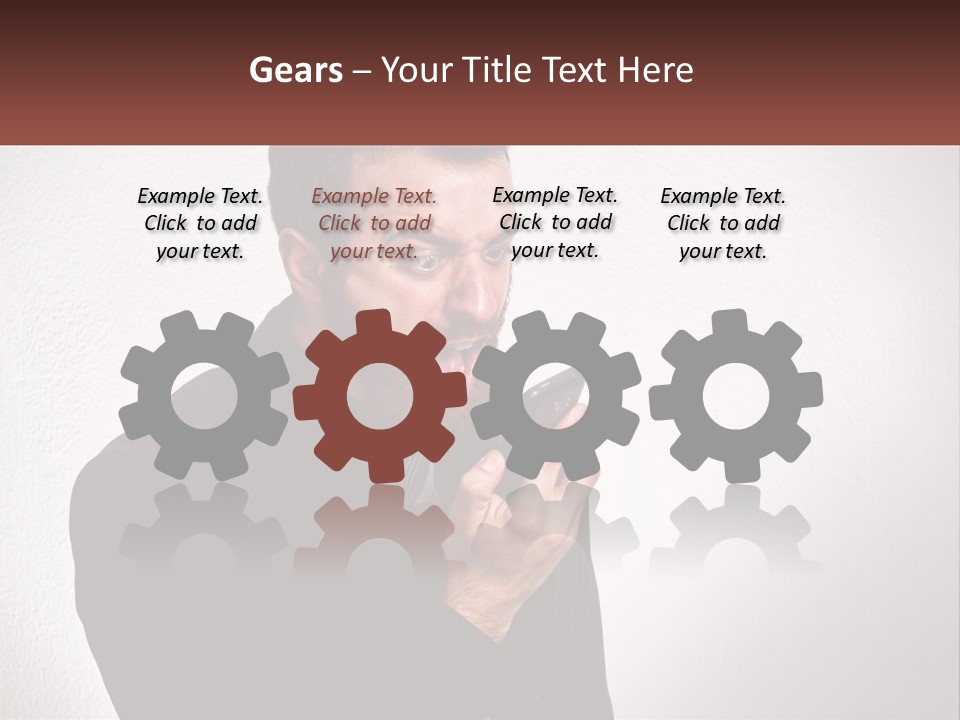 A Man Holding A Cell Phone In His Hand PowerPoint Template