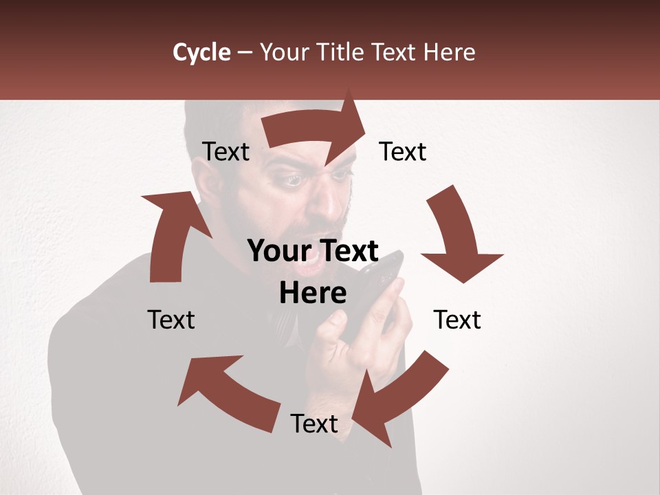 A Man Holding A Cell Phone In His Hand PowerPoint Template