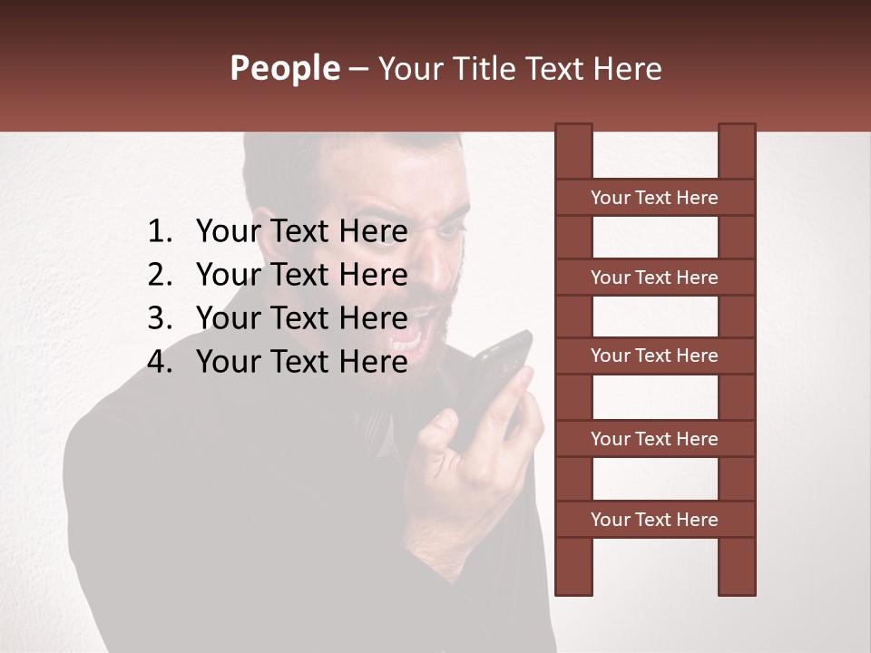 A Man Holding A Cell Phone In His Hand PowerPoint Template