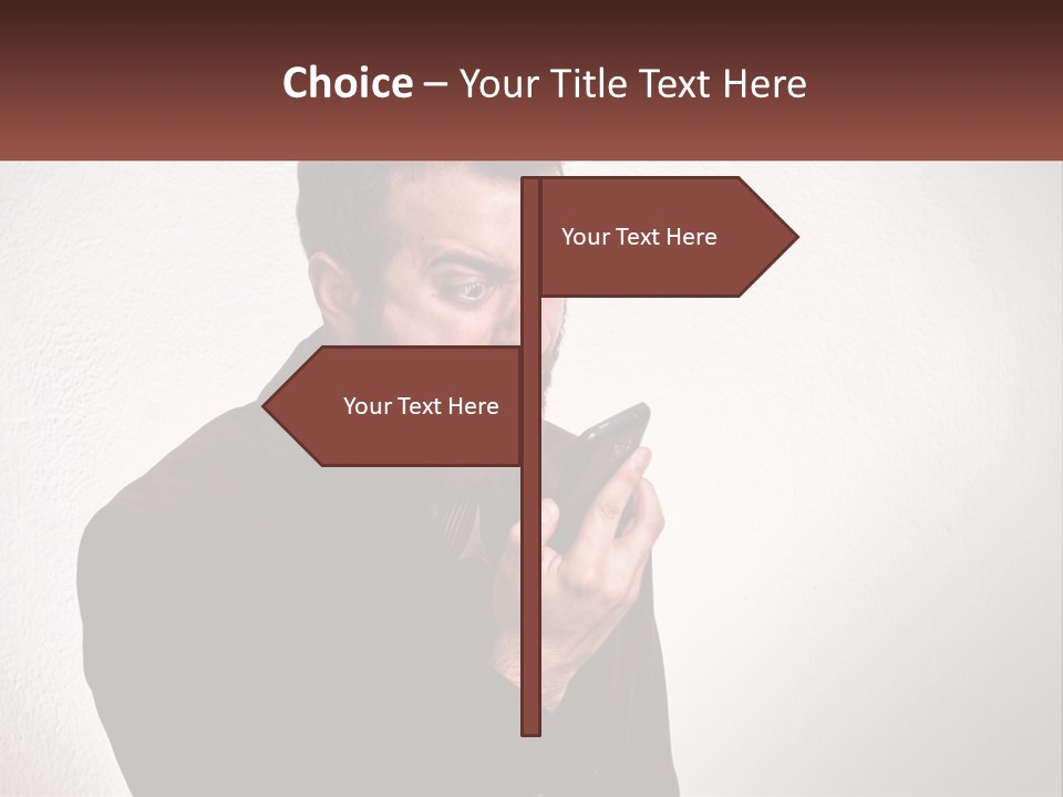 A Man Holding A Cell Phone In His Hand PowerPoint Template