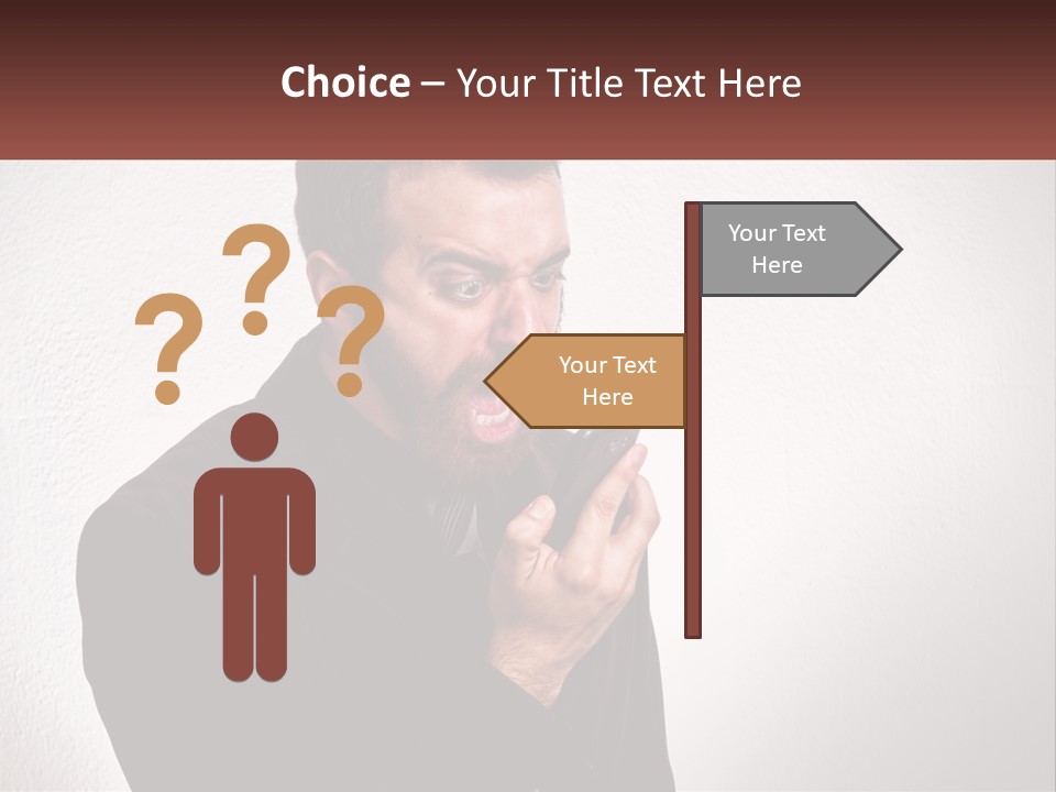 A Man Holding A Cell Phone In His Hand PowerPoint Template