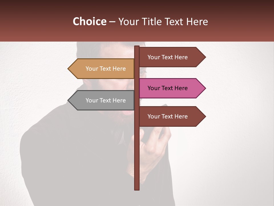A Man Holding A Cell Phone In His Hand PowerPoint Template