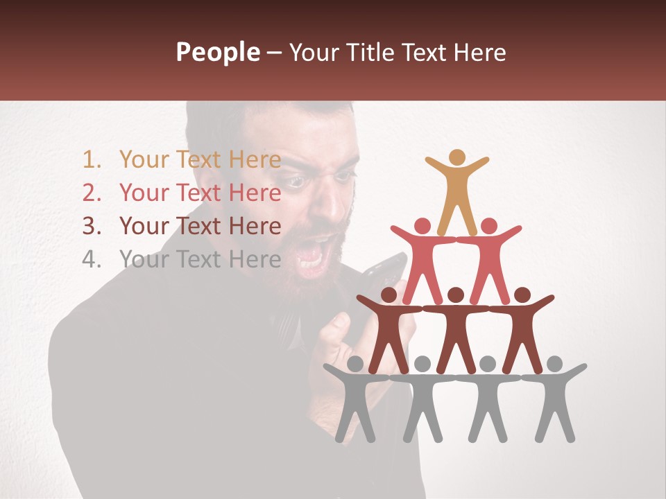 A Man Holding A Cell Phone In His Hand PowerPoint Template