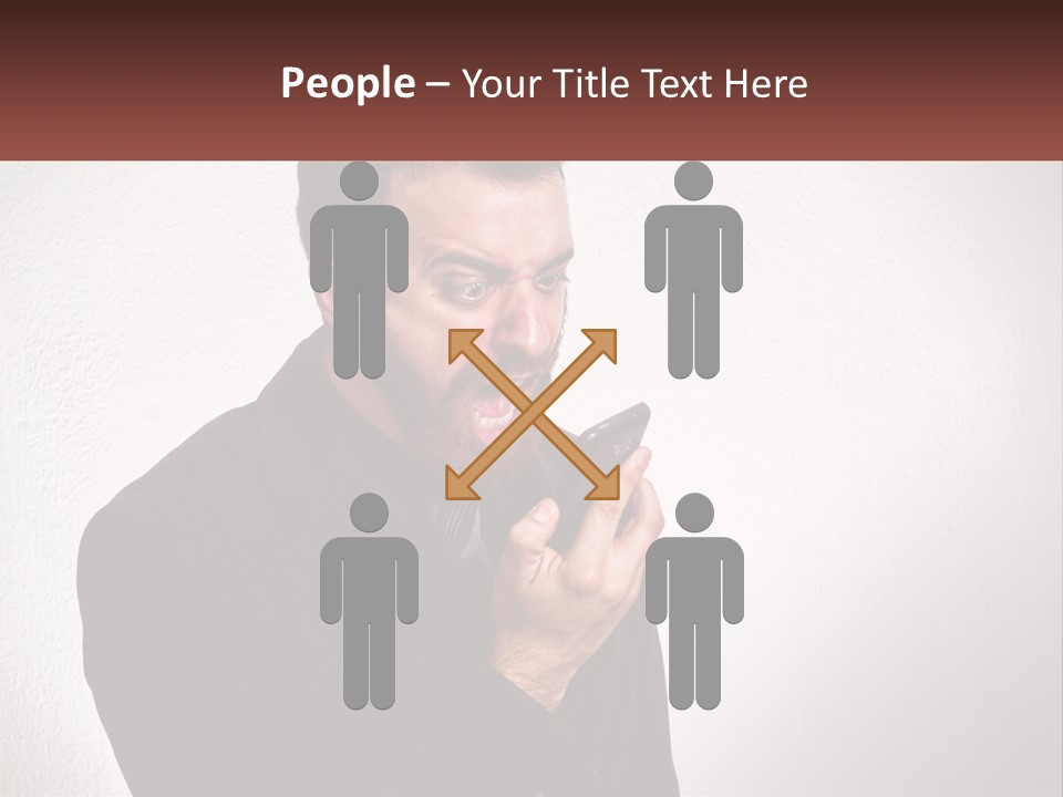 A Man Holding A Cell Phone In His Hand PowerPoint Template