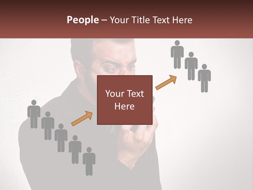 A Man Holding A Cell Phone In His Hand PowerPoint Template