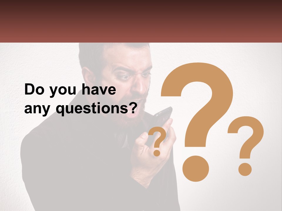 A Man Holding A Cell Phone In His Hand PowerPoint Template