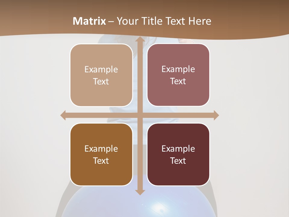 A Woman Sitting On Top Of A Blue Ball While Holding A Baby PowerPoint Template