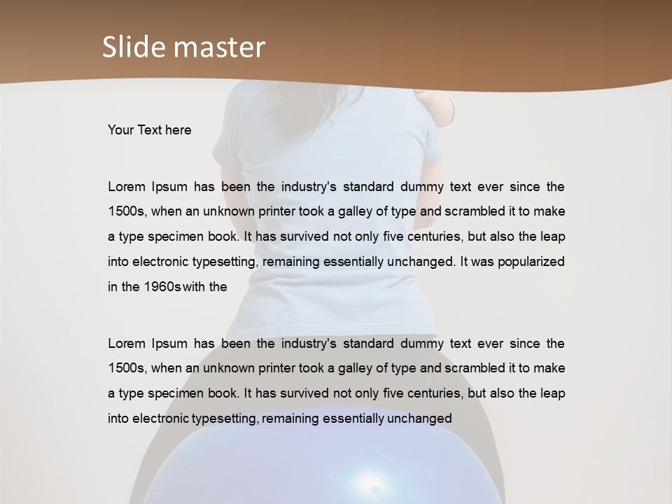 A Woman Sitting On Top Of A Blue Ball While Holding A Baby PowerPoint Template