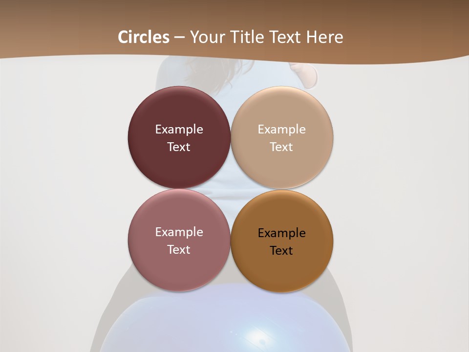 A Woman Sitting On Top Of A Blue Ball While Holding A Baby PowerPoint Template