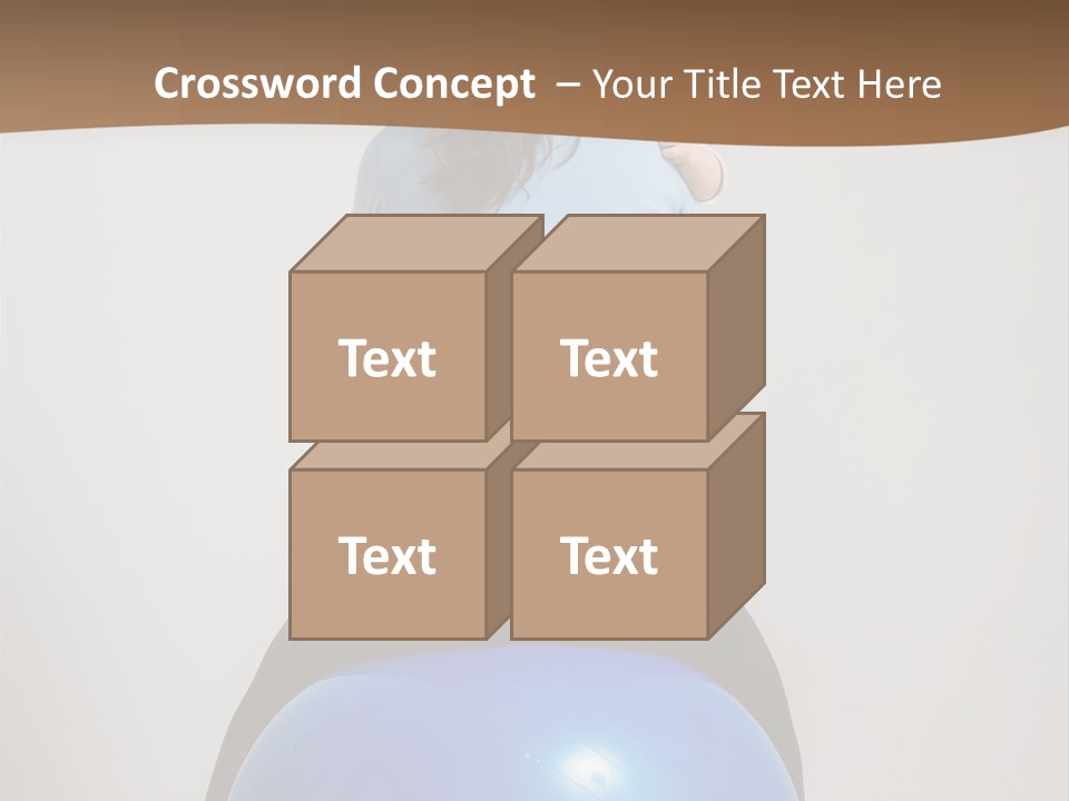 A Woman Sitting On Top Of A Blue Ball While Holding A Baby PowerPoint Template