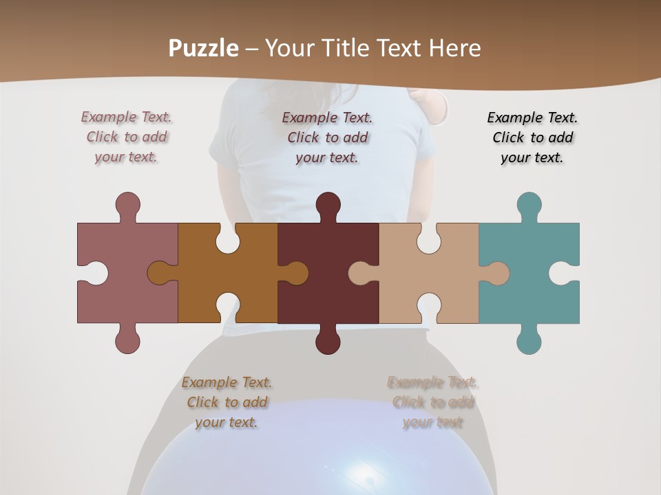 A Woman Sitting On Top Of A Blue Ball While Holding A Baby PowerPoint Template