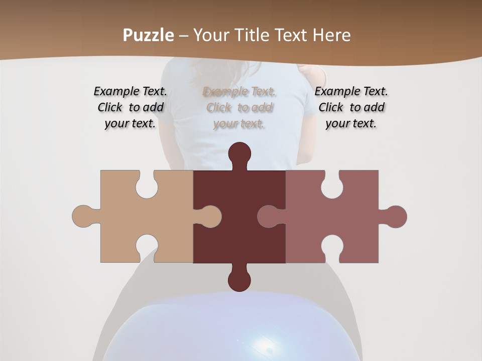 A Woman Sitting On Top Of A Blue Ball While Holding A Baby PowerPoint Template