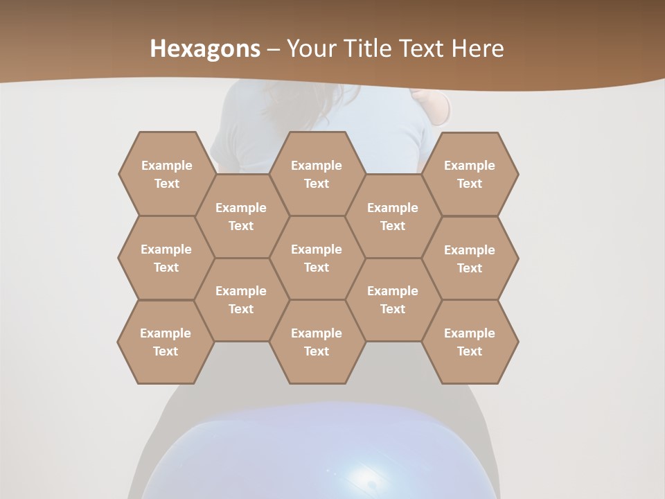 A Woman Sitting On Top Of A Blue Ball While Holding A Baby PowerPoint Template