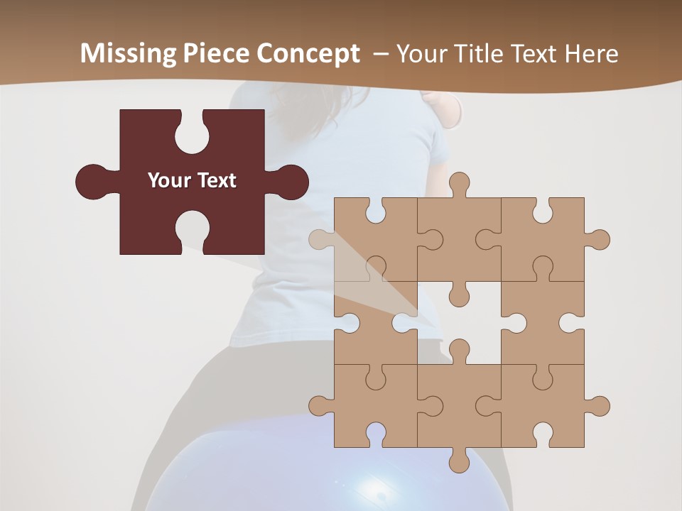 A Woman Sitting On Top Of A Blue Ball While Holding A Baby PowerPoint Template